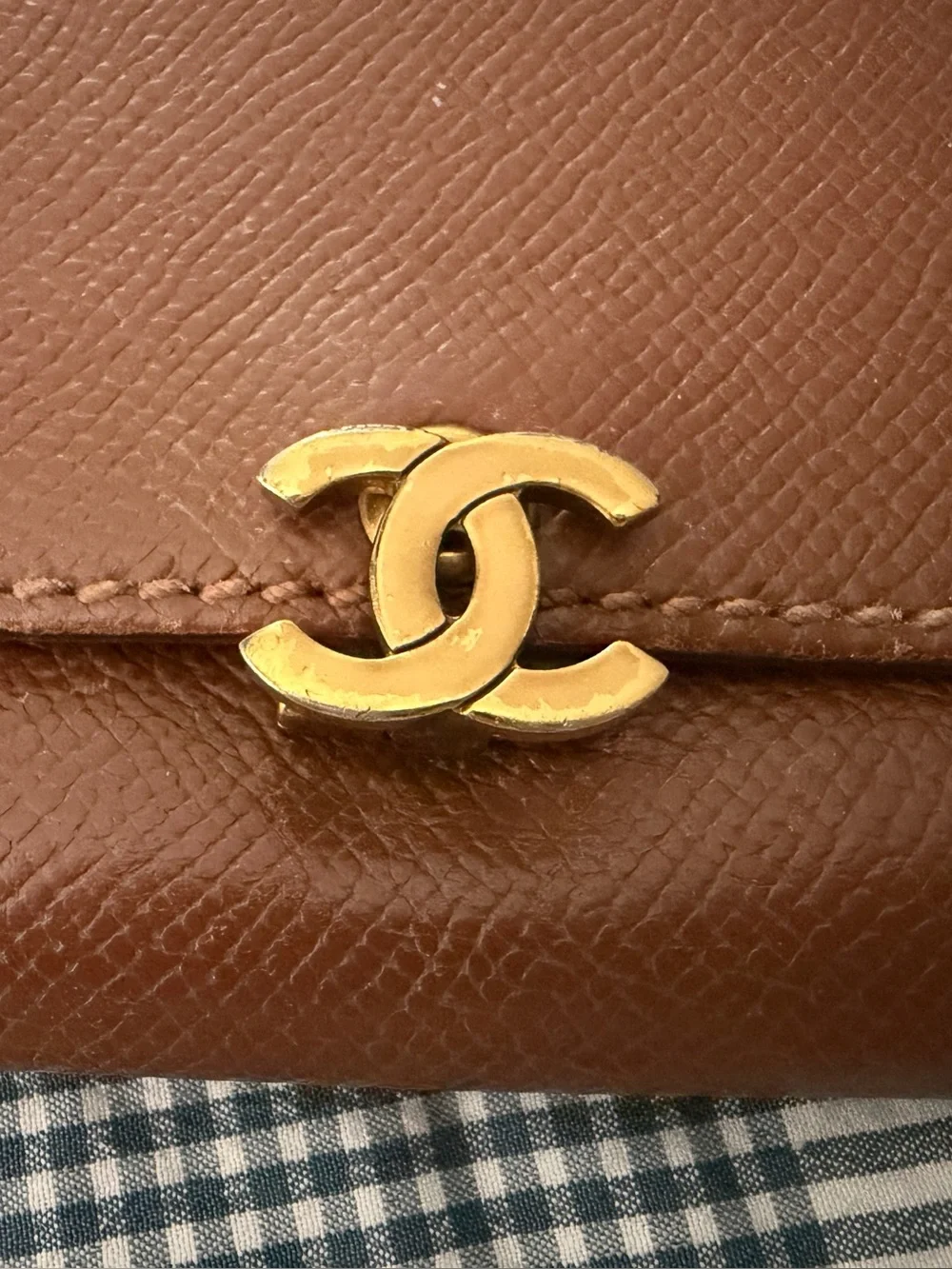Chanel Brown Leather CC Logo Wallet